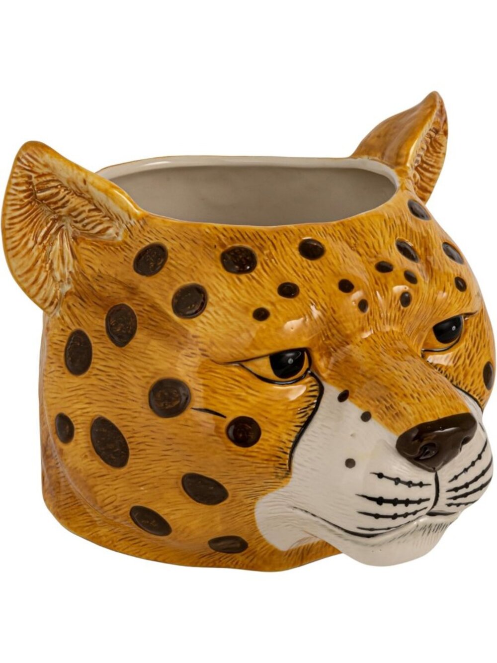 Colorful Ceramic Cheetah Head Planter - Unique Home Decor for Plant Lovers